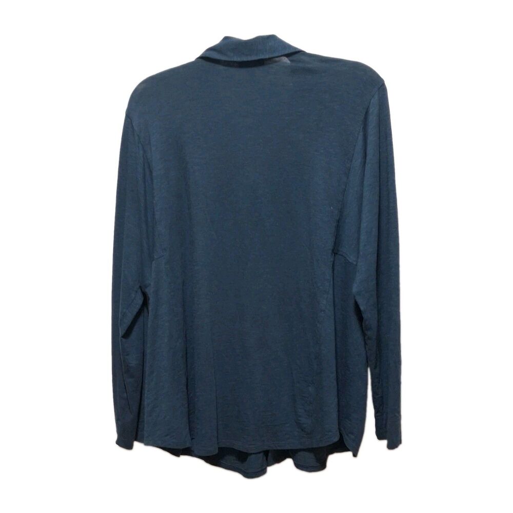 Relaxed Deep Teal Slub Cotton Blend Button-Up Shirt J. Jill Women’s Size M - Picture 6 of 15